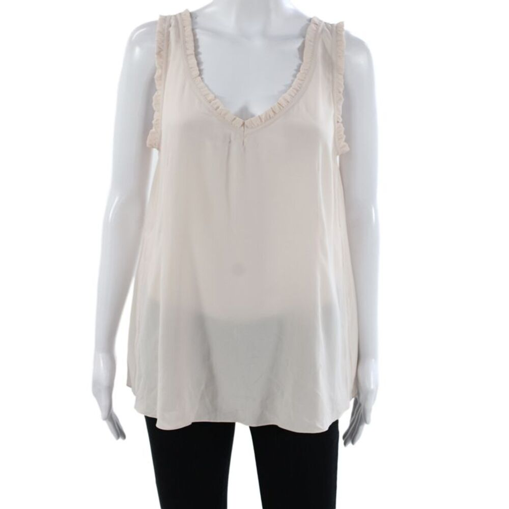 Marni Women Camisole Beige V Neck Minimalist 76% Acetate Size 38